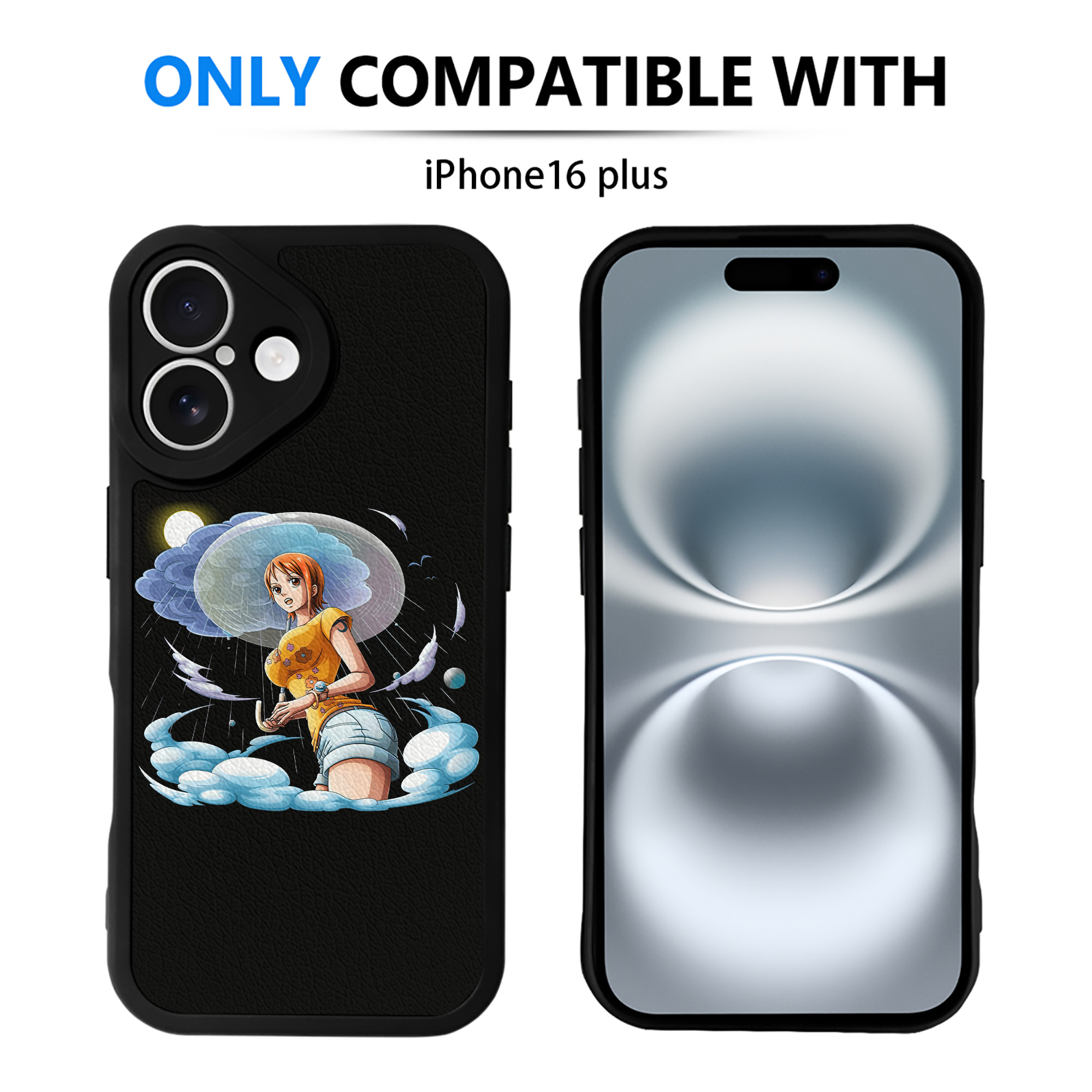 （画像用） ワンピース ナミ ONE PIECE Nami 【iPhone 16シリーズ対応】シリコンスマホケース（レザー調） 材質：シリコン